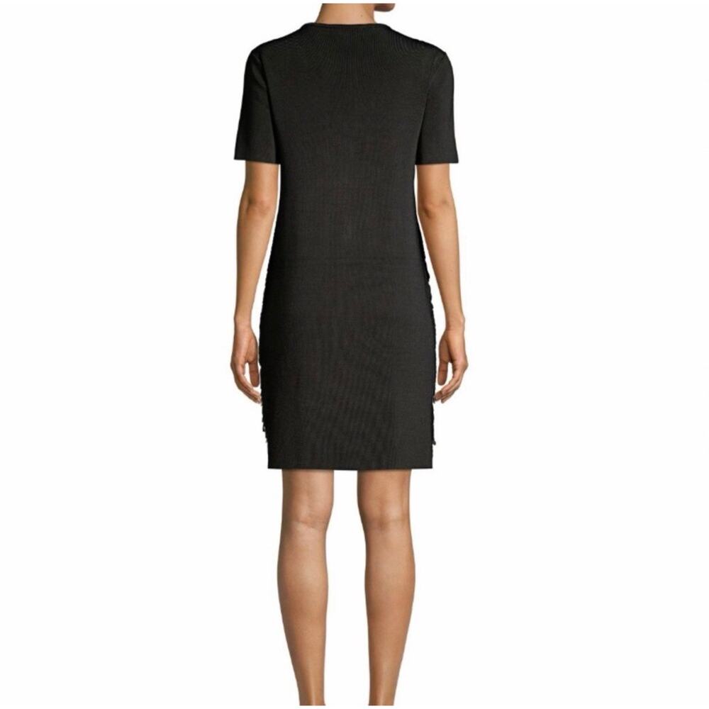Tory Burch Silver Sequin Shirt Dress Black Knit S Short Sleeve Party Event - Picture 6 of 10